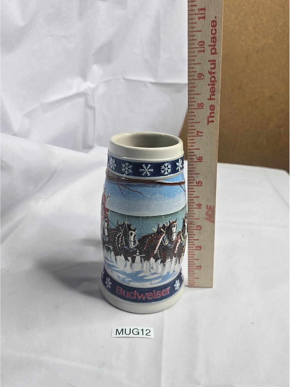 Budweiser 1995 Holiday Stein Lighting Way Home Clydesdales CS263 Vintage